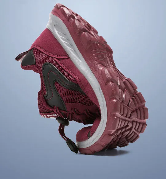 Adjustable Graphic Mesh Sneakers with Almond Toe for Women