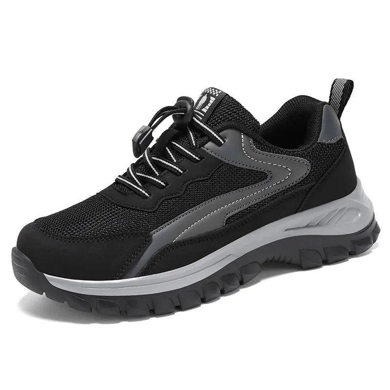 Adjustable Graphic Mesh Sneakers with Almond Toe for Women