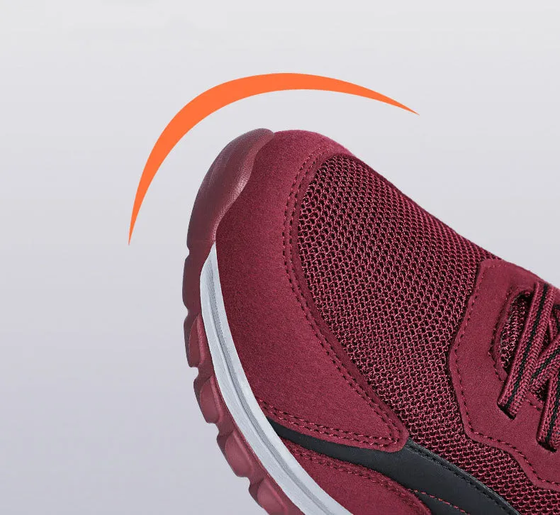 Adjustable Graphic Mesh Sneakers with Almond Toe for Women
