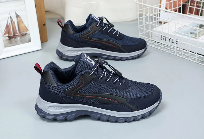 Adjustable Graphic Mesh Sneakers with Almond Toe for Women