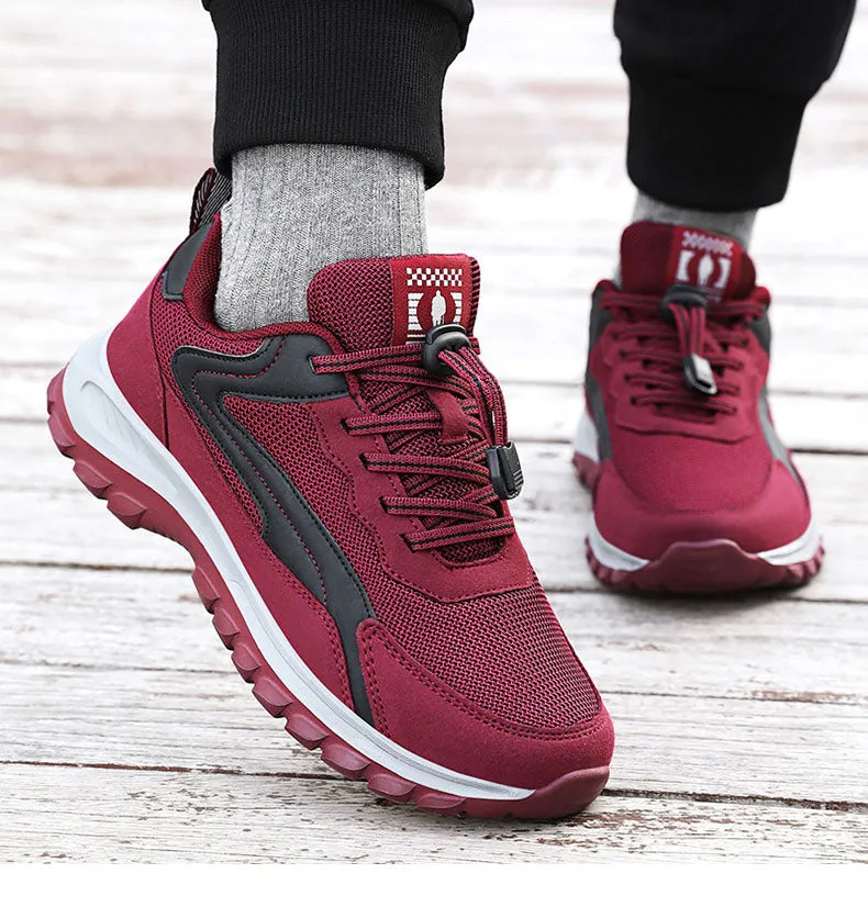 Adjustable Graphic Mesh Sneakers with Almond Toe for Women