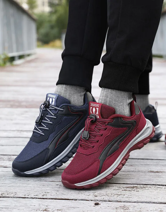 Adjustable Graphic Mesh Sneakers with Almond Toe for Women