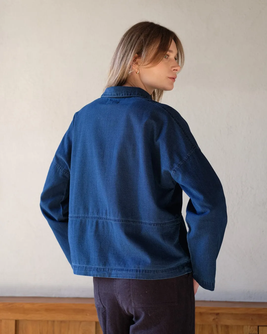 Anya Relaxed Cotton Corduroy Blouse | Blue