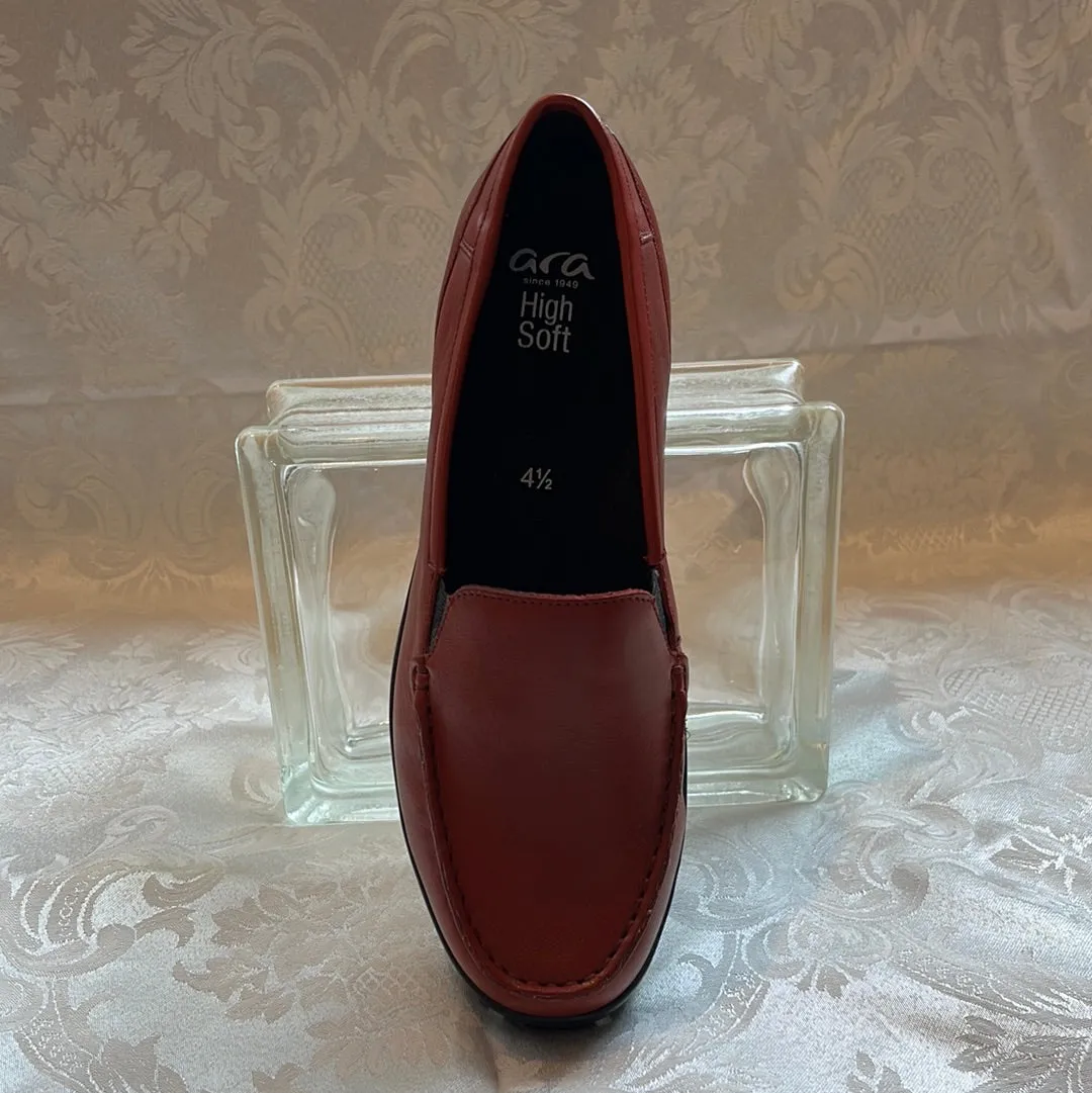 ARA DEWITT CHILI RED LEATHER LOAFER