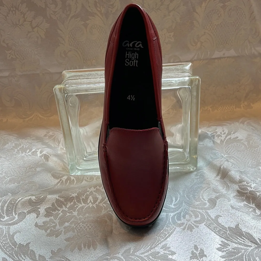 ARA DEWITT CHILI RED LEATHER LOAFER