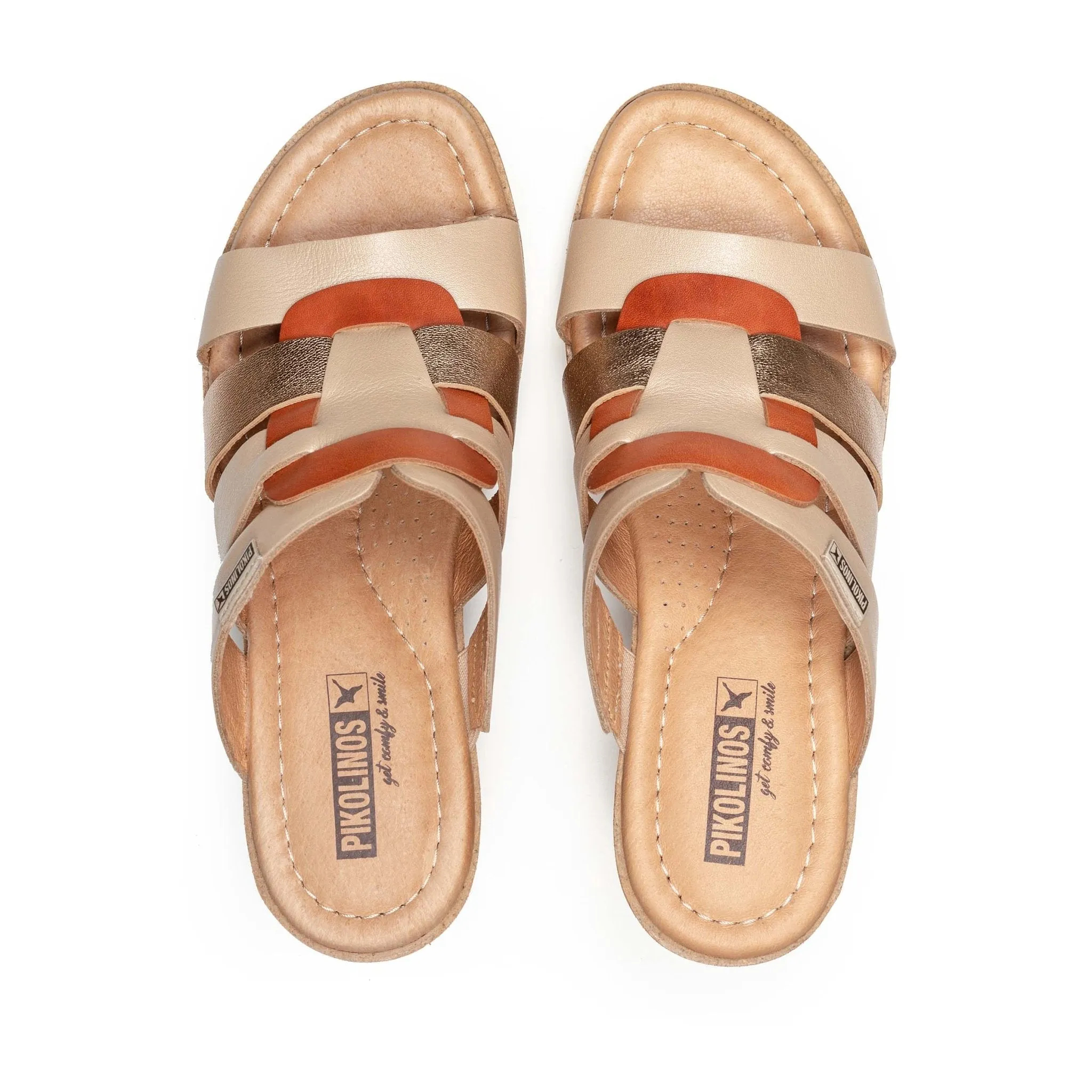 'Arenales' women's slide sandal - beige mix