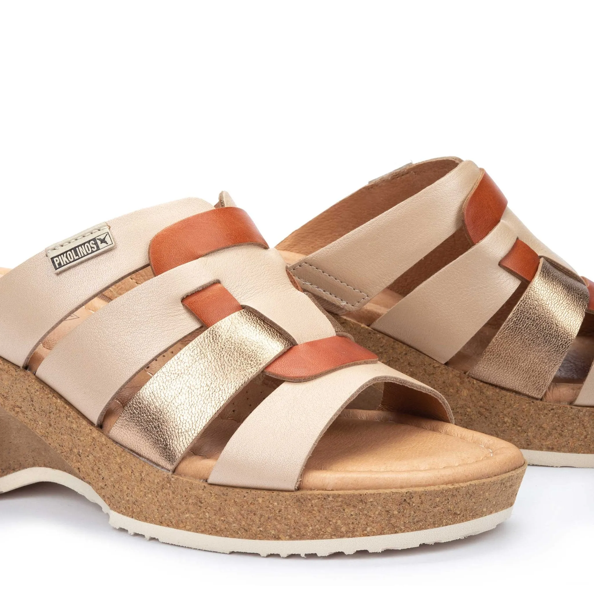 'Arenales' women's slide sandal - beige mix
