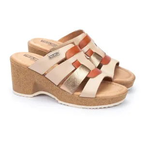 'Arenales' women's slide sandal - beige mix