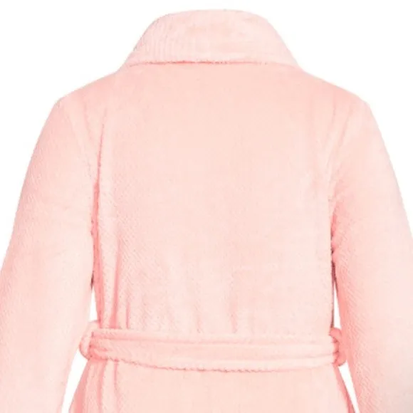 AVENUE BODY 18/20W (1X) Pink Plush Waffle Texture Robe HL.05