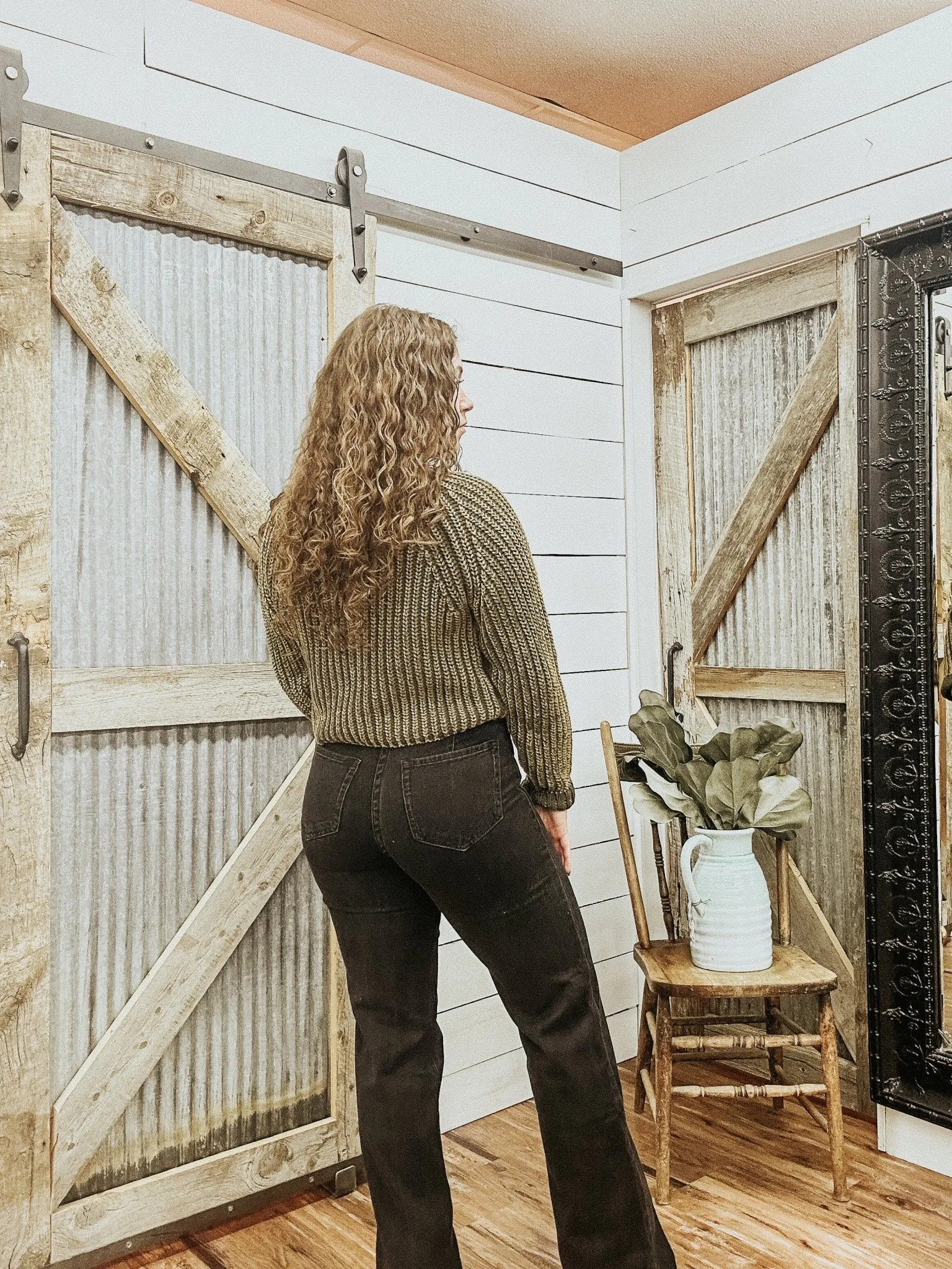 Black Relaxed Flare with Patch Front Pockets
