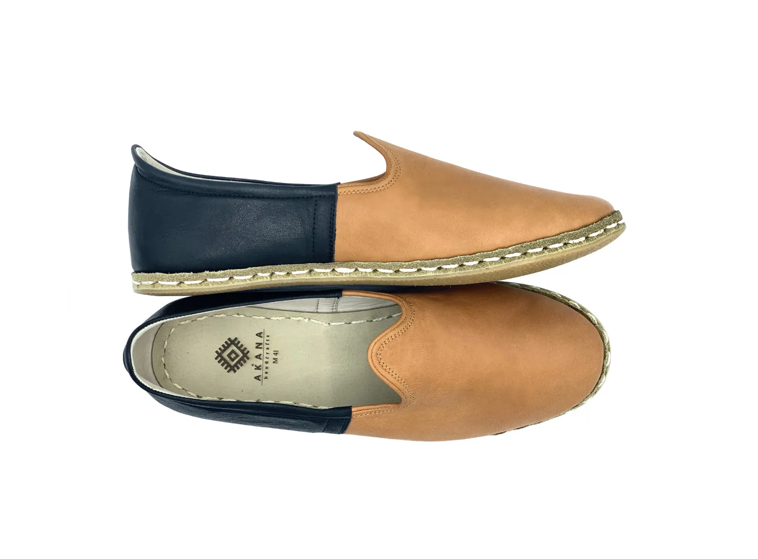 Black/Tan Leather Loafers