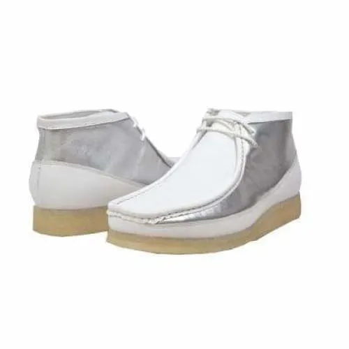 British Walkers Walker 100 Men's White and Silver Leather Ankle Boots