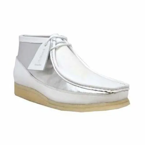 British Walkers Walker 100 Men's White and Silver Leather Ankle Boots
