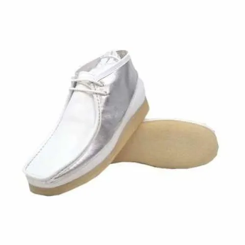 British Walkers Walker 100 Men's White and Silver Leather Ankle Boots
