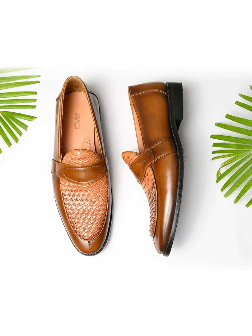Brown mesh loafer