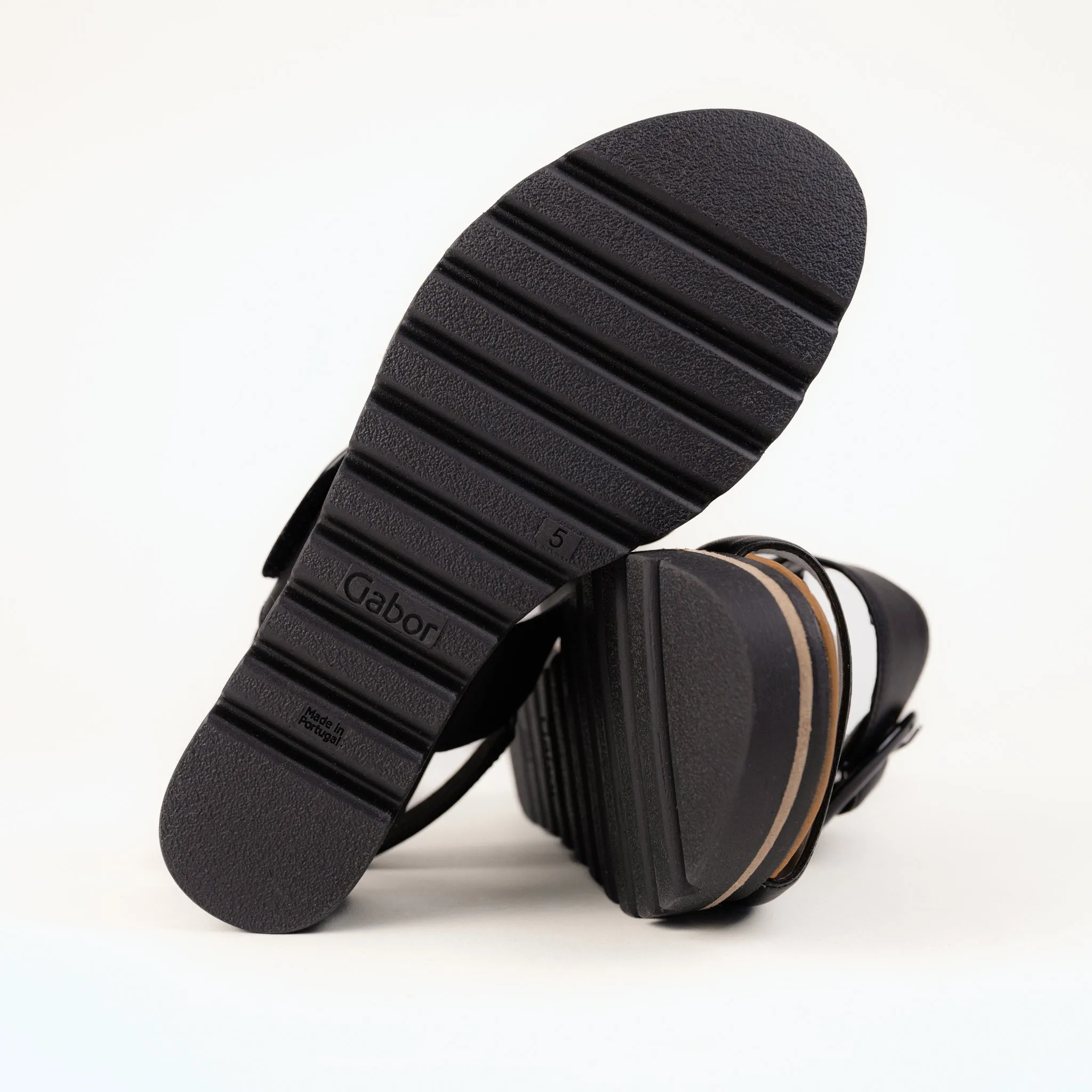 BUCKLE WEDGE - ALL BLACK - LEATHER
