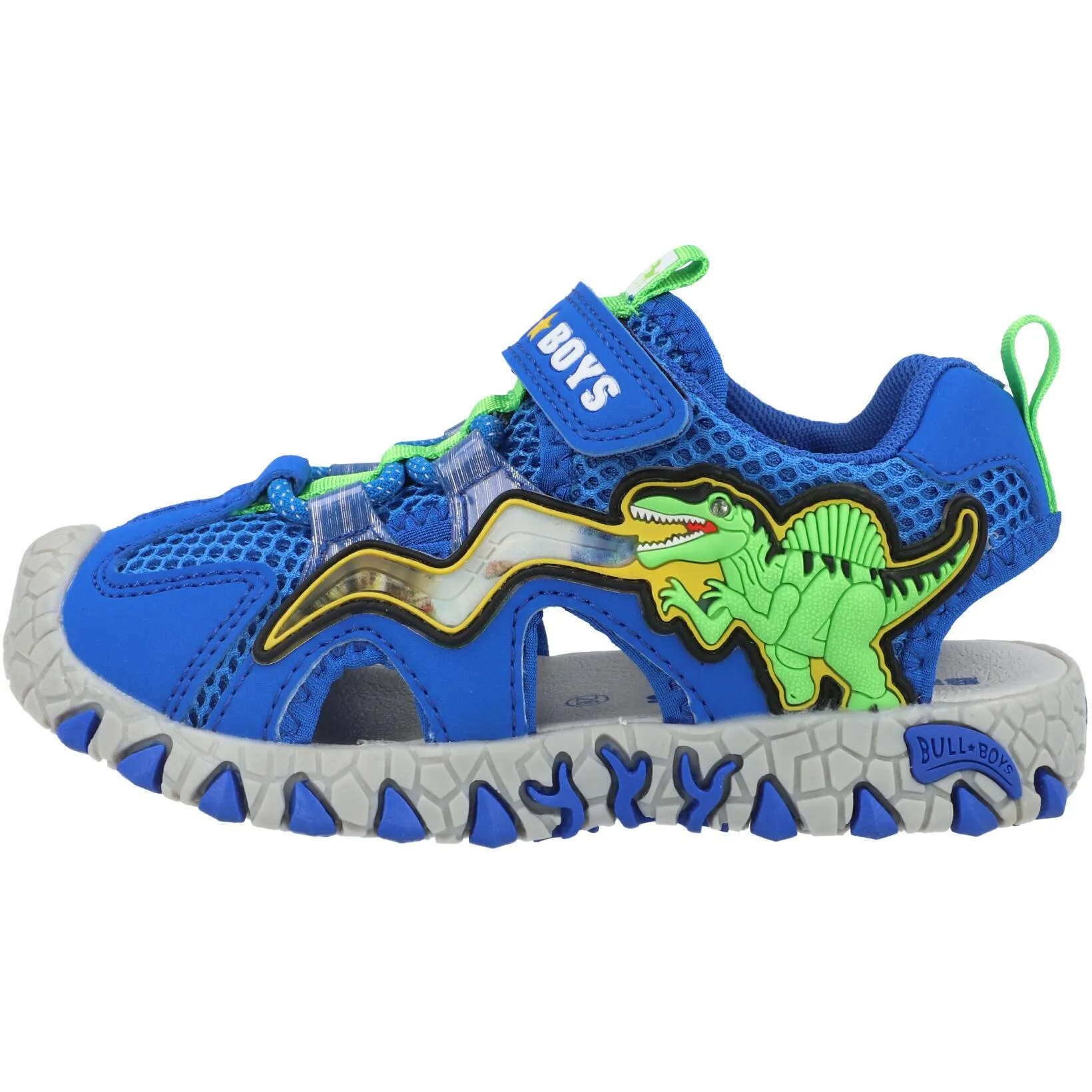 Bull Boys Spinosaurus Lights Royal Blue Dinosaur Sandals