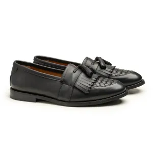 Carlos Black Tassel Loafer Mens | Handmade