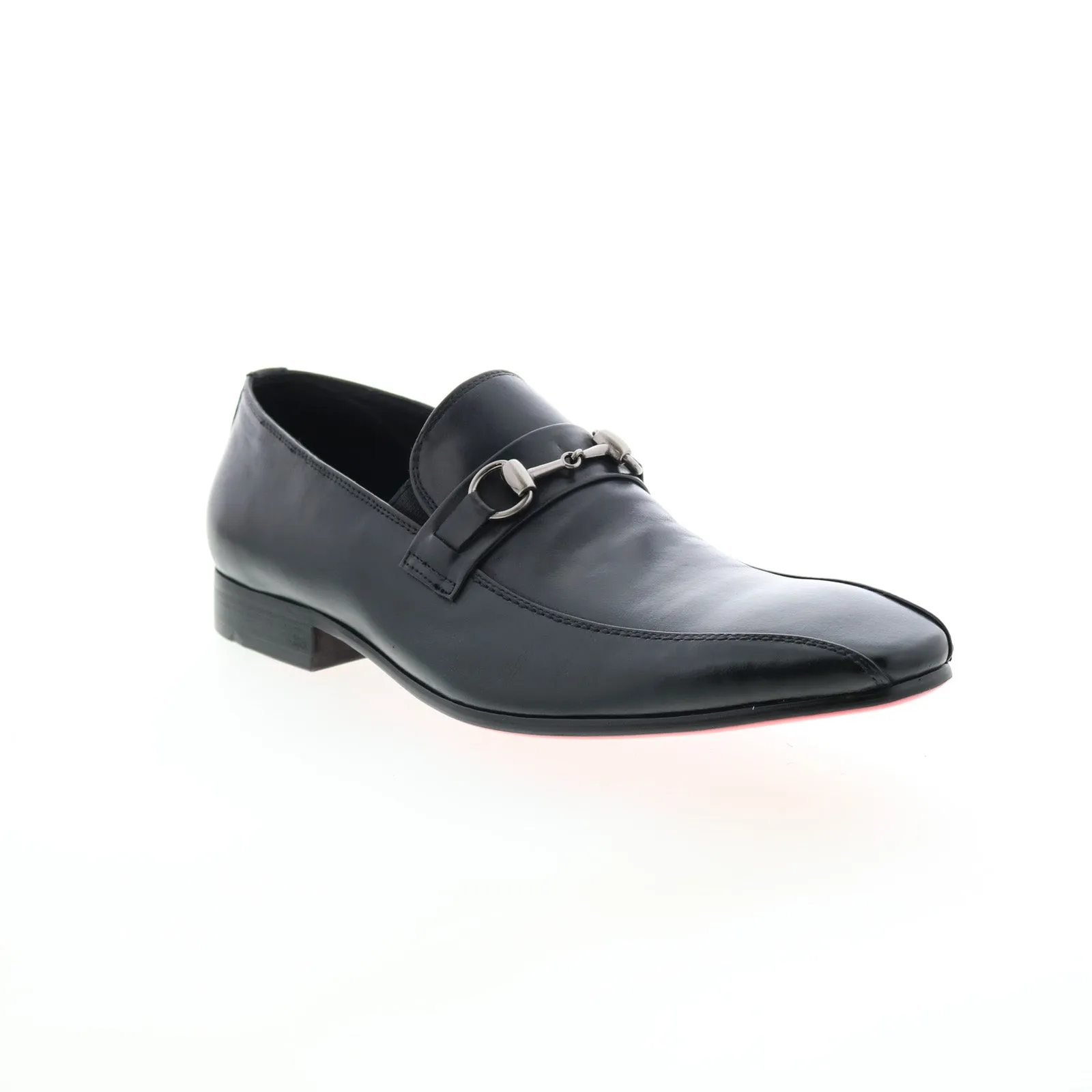 Carrucci Calf Skip Pn Loafer KS308-08B2 Mens Black Loafers Casual Shoes