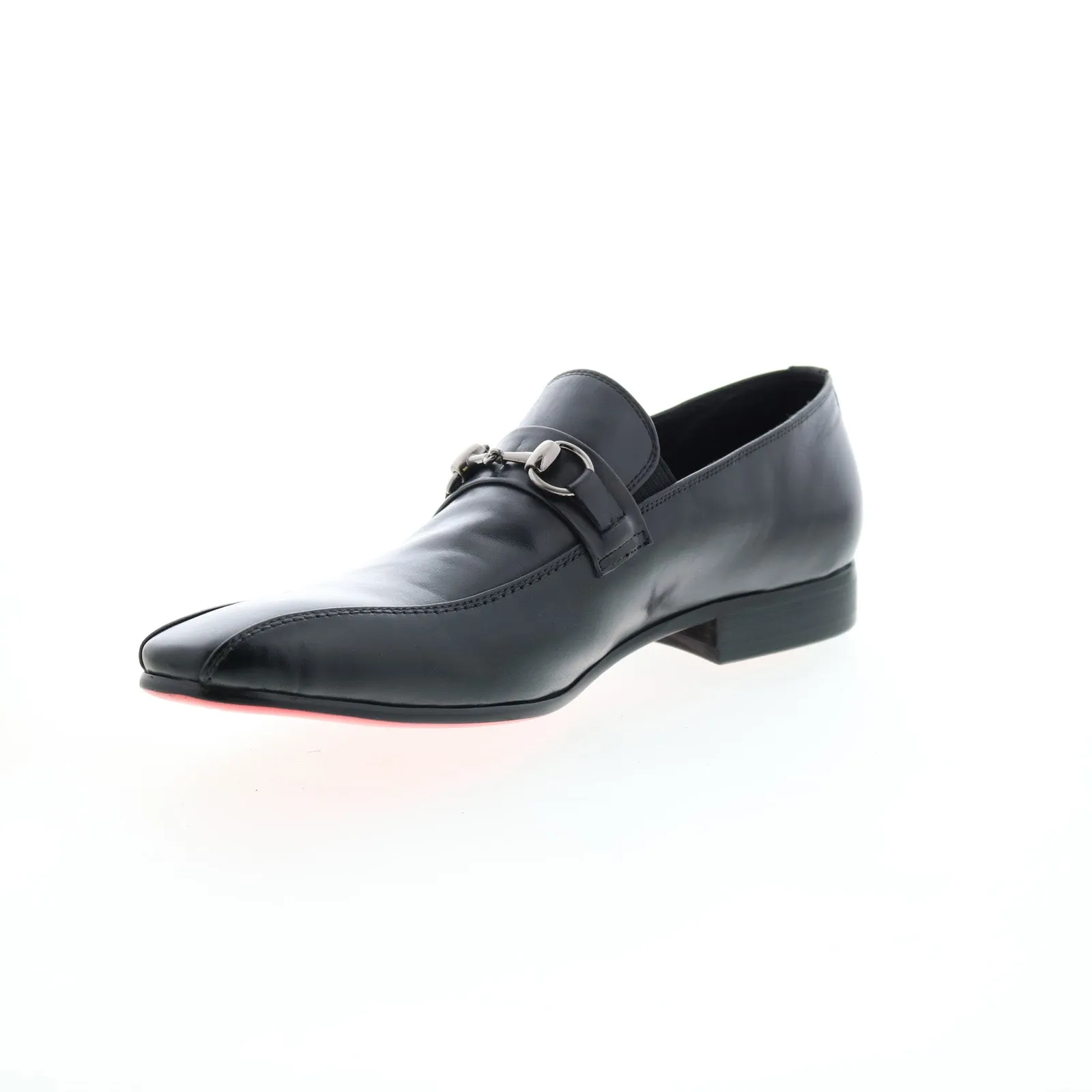 Carrucci Calf Skip Pn Loafer KS308-08B2 Mens Black Loafers Casual Shoes