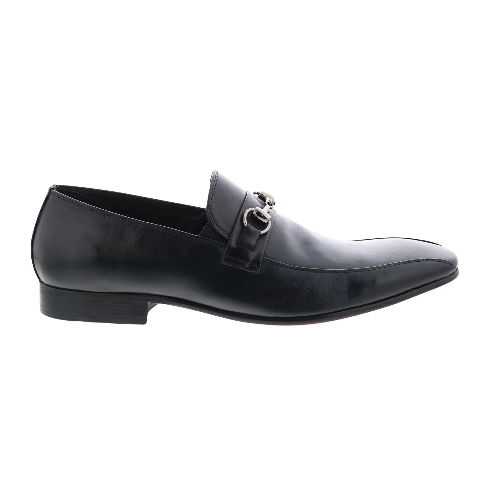 Carrucci Calf Skip Pn Loafer KS308-08B2 Mens Black Loafers Casual Shoes