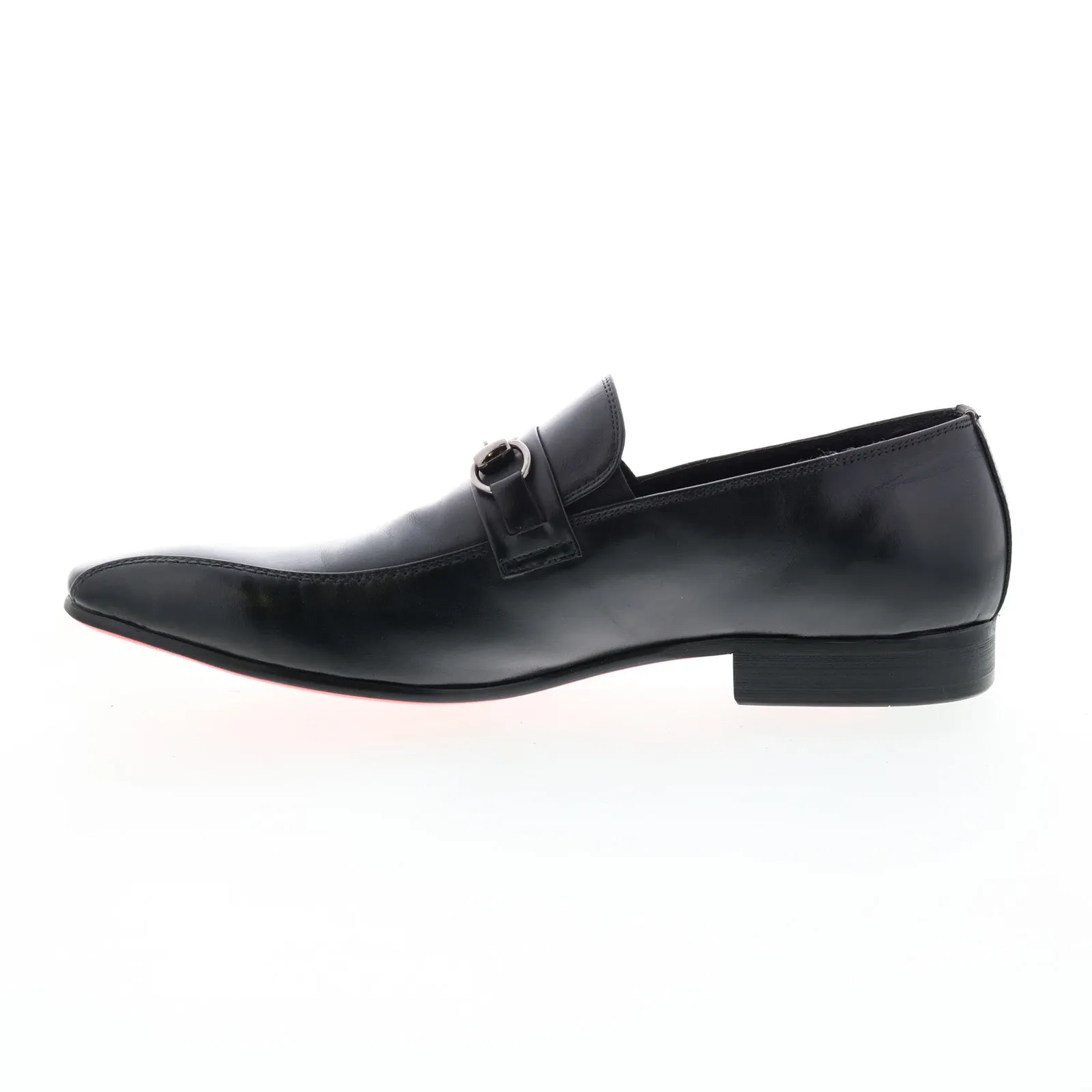 Carrucci Calf Skip Pn Loafer KS308-08B2 Mens Black Loafers Casual Shoes