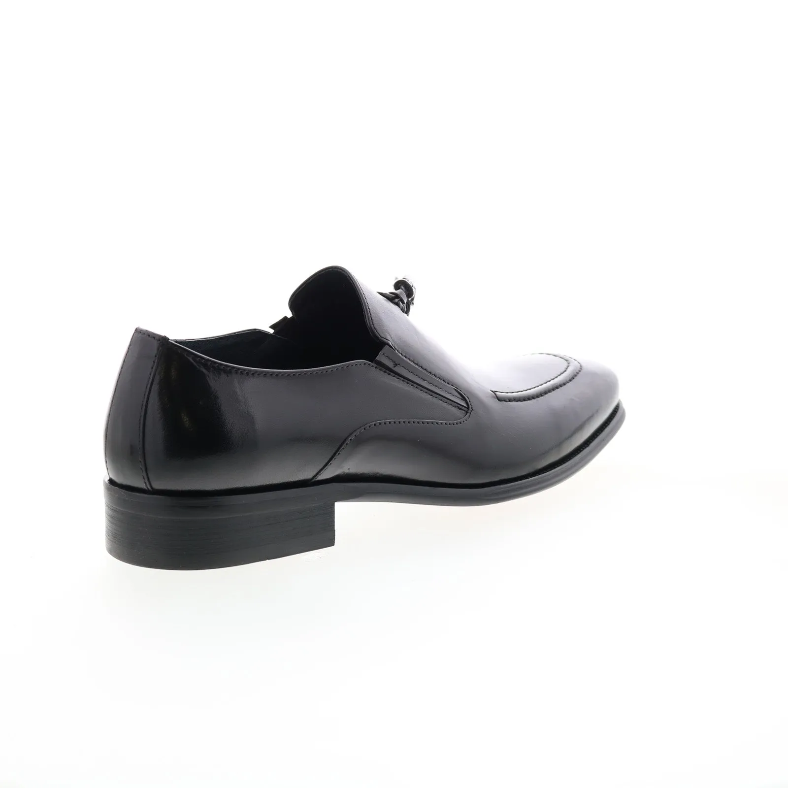 Carrucci Leather Tassel Loafer KS099-714 Mens Black Loafers Casual Shoes