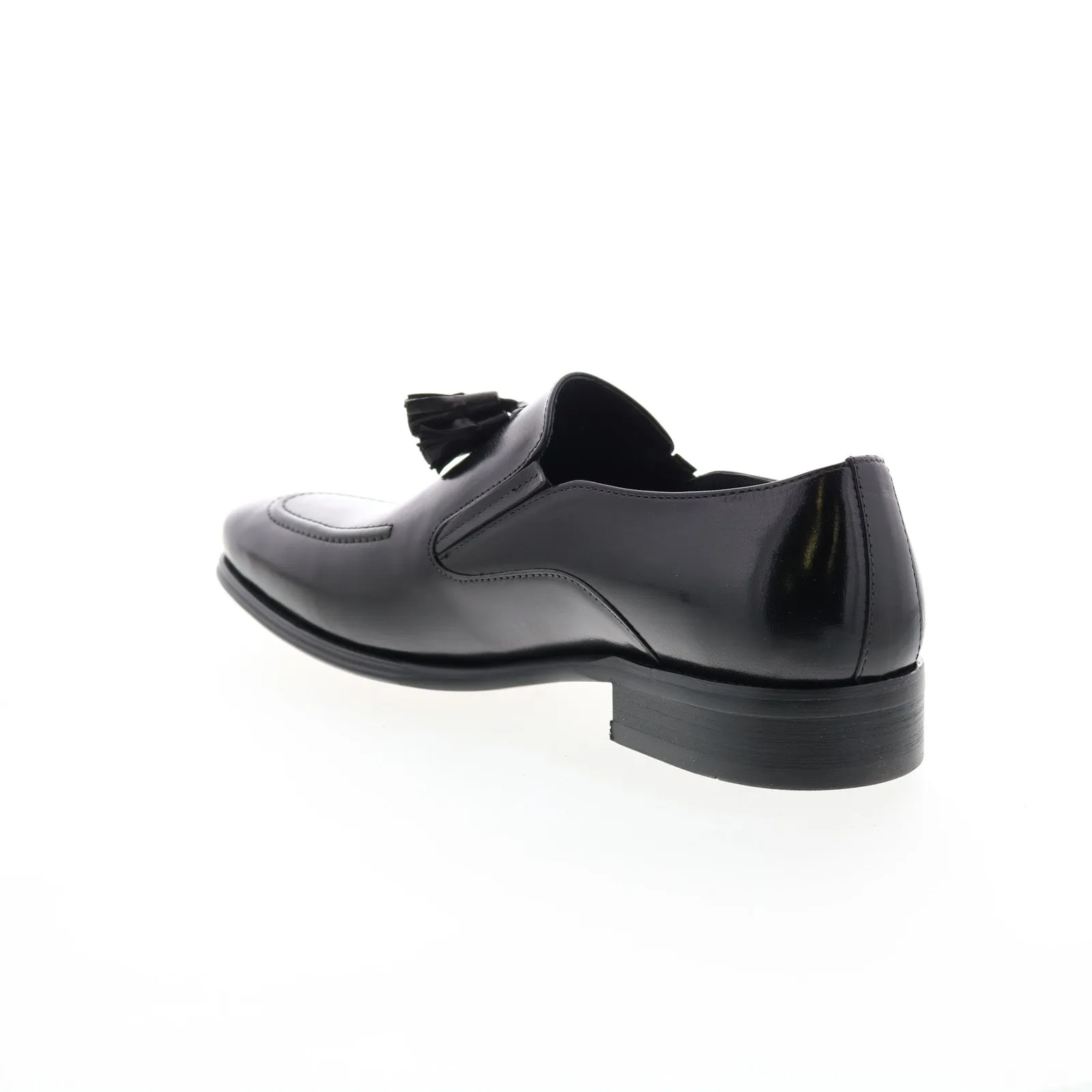 Carrucci Leather Tassel Loafer KS099-714 Mens Black Loafers Casual Shoes