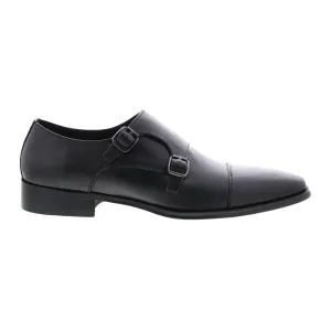 Carrucci Two Tone Monk Strap Loafer KS261-03 Mens Black Oxford Shoes