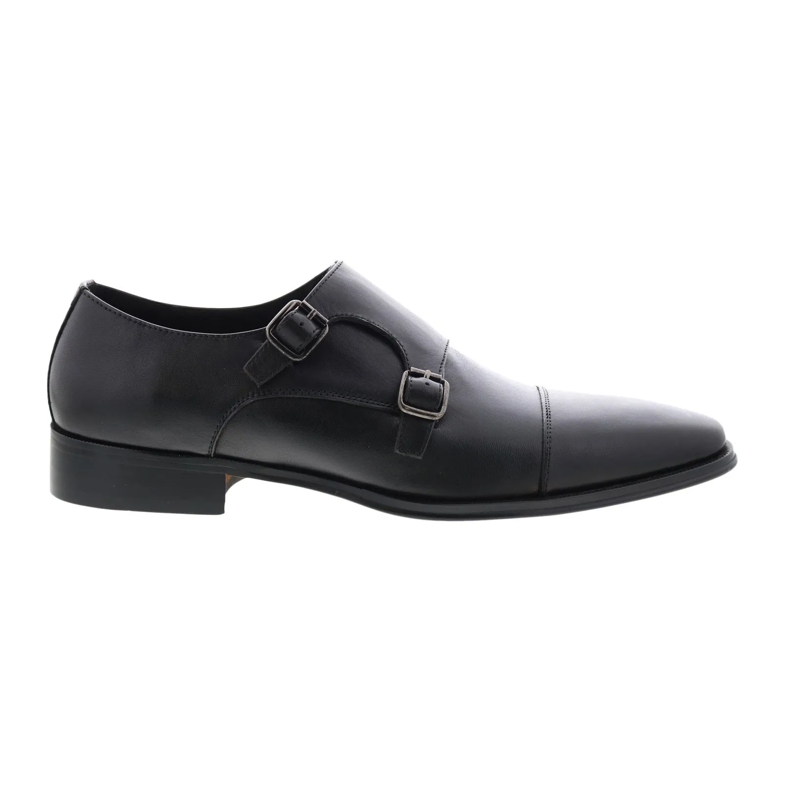 Carrucci Two Tone Monk Strap Loafer KS261-03 Mens Black Oxford Shoes