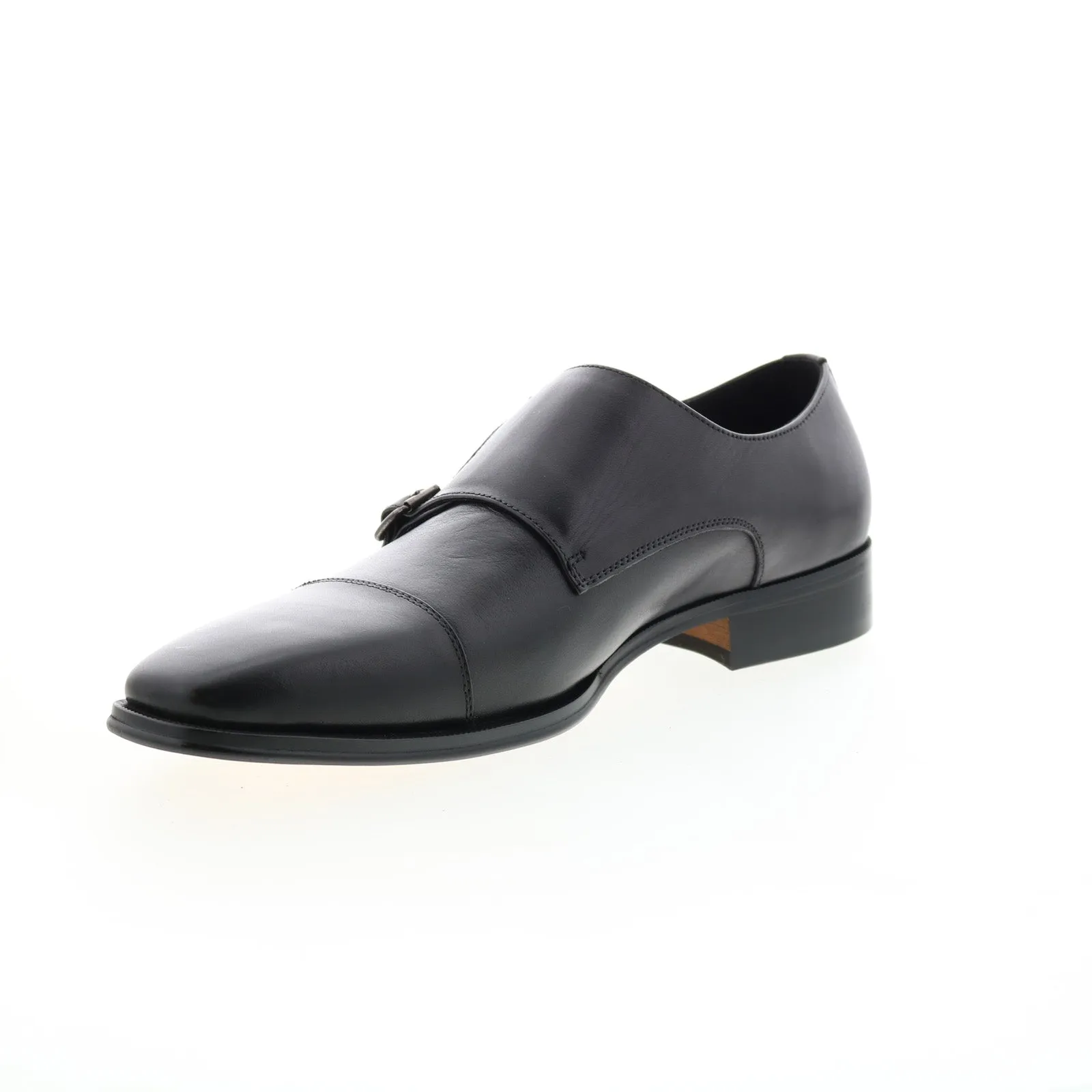 Carrucci Two Tone Monk Strap Loafer KS261-03 Mens Black Oxford Shoes