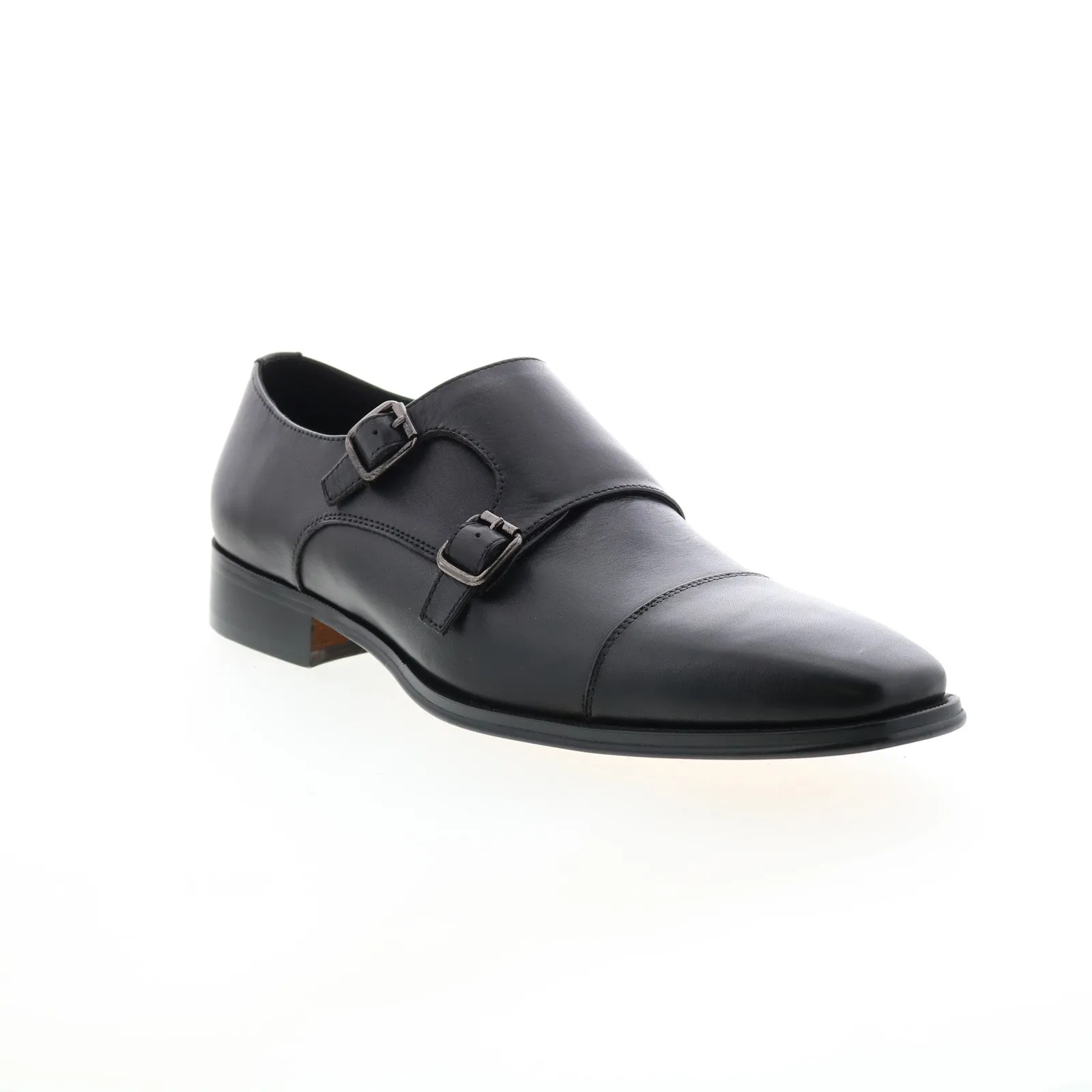 Carrucci Two Tone Monk Strap Loafer KS261-03 Mens Black Oxford Shoes
