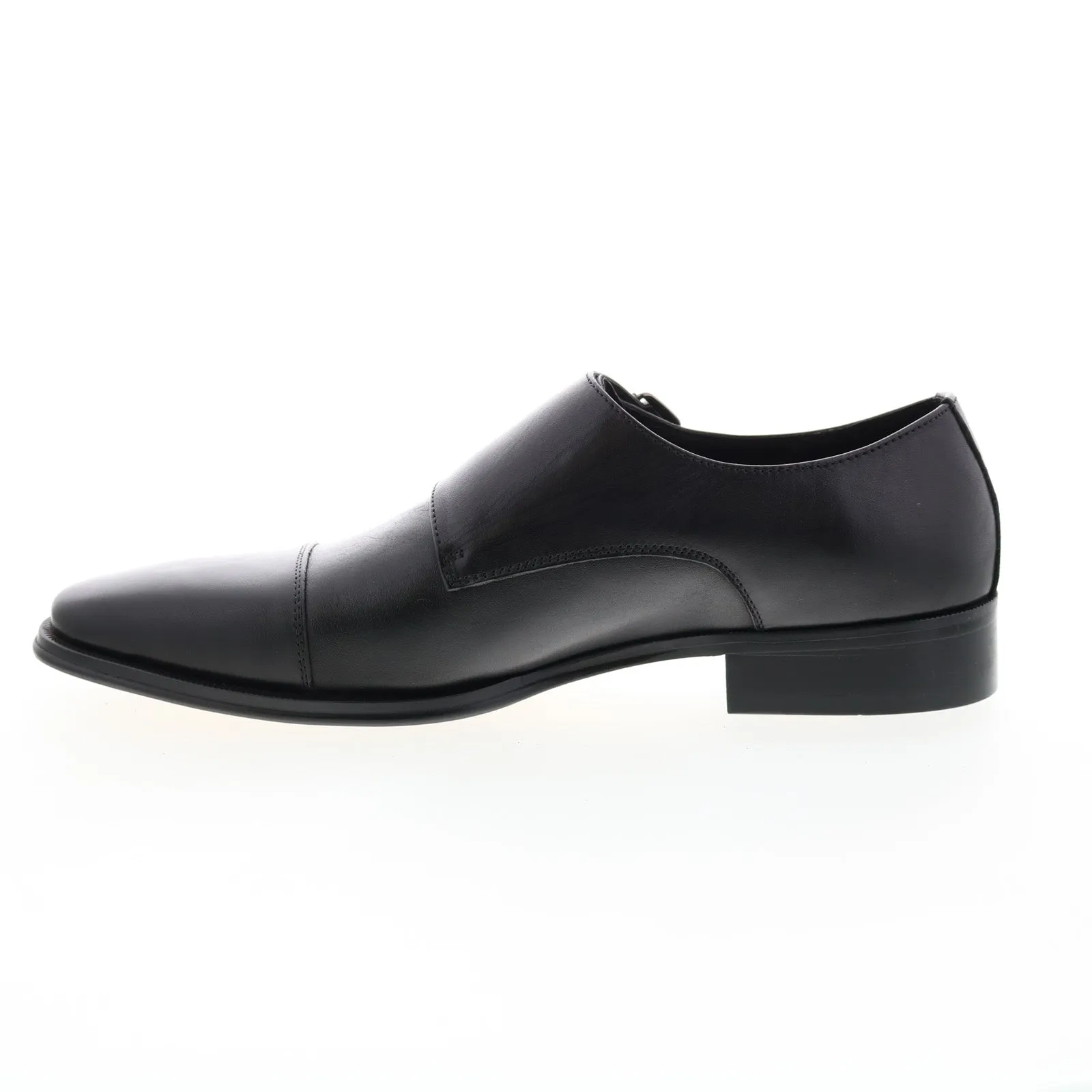 Carrucci Two Tone Monk Strap Loafer KS261-03 Mens Black Oxford Shoes