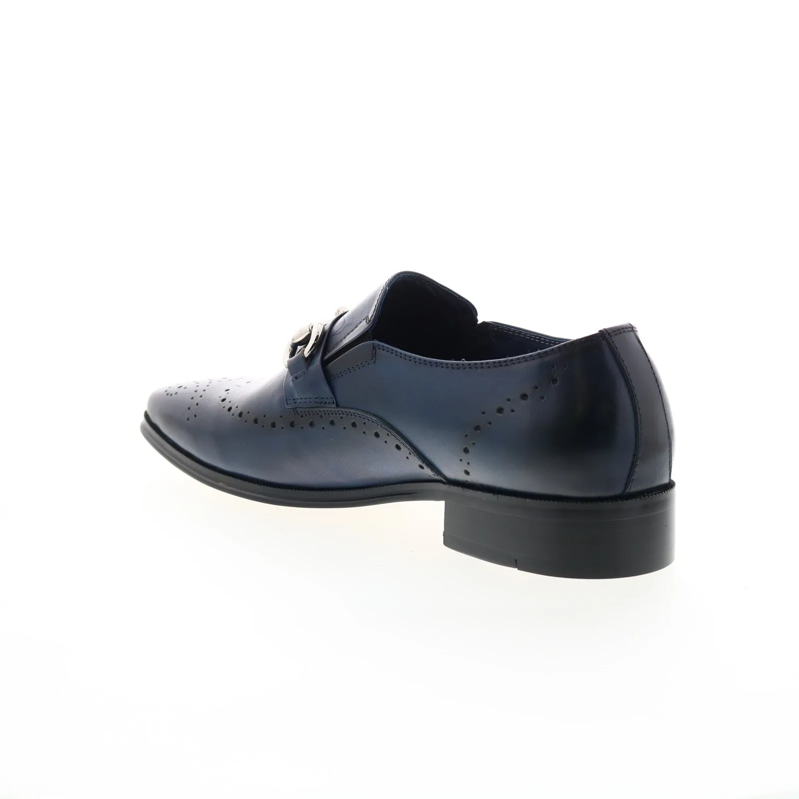 Carrucci Wholecut Two Tone Buckle Loafer KS261-04 Mens Blue Casual Shoes