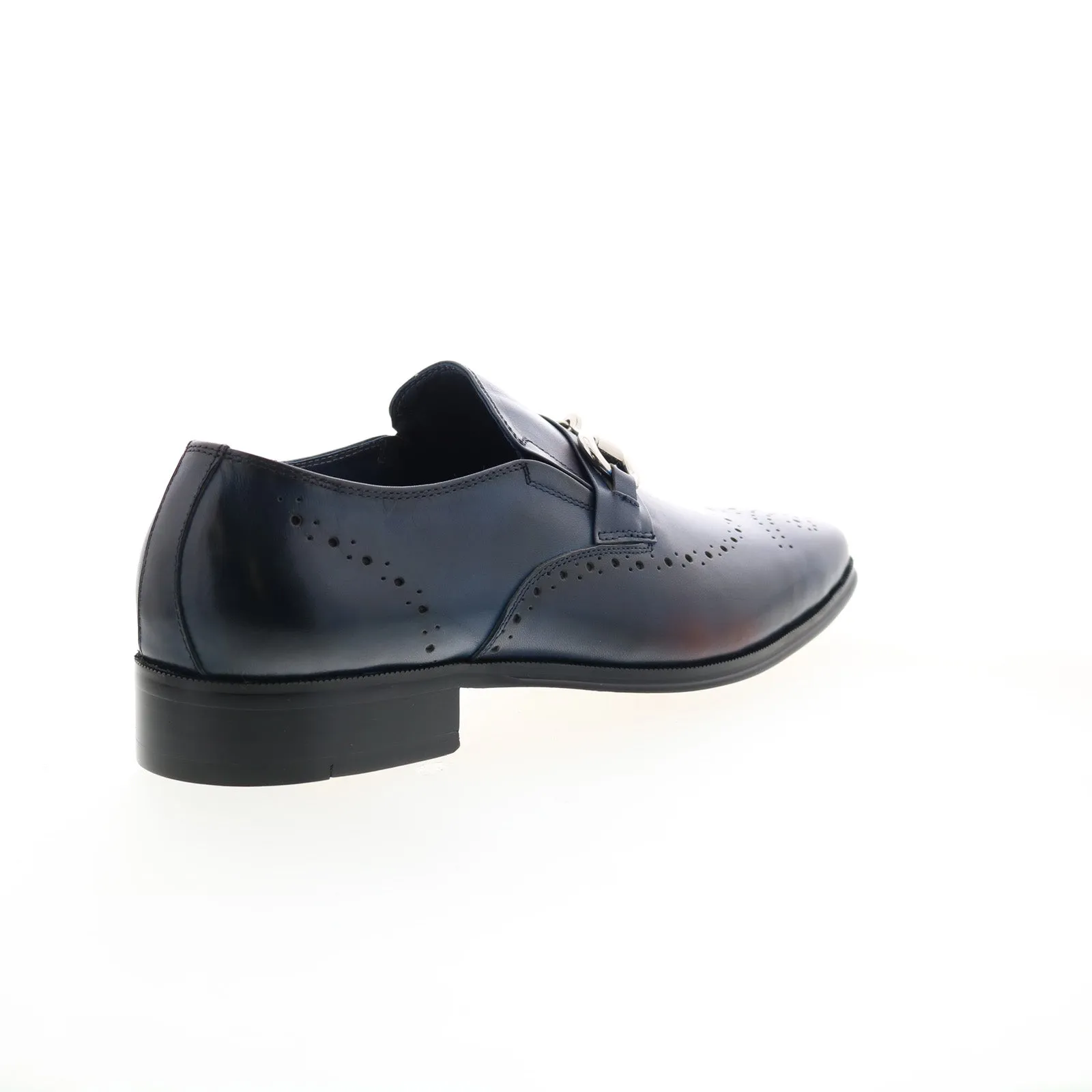 Carrucci Wholecut Two Tone Buckle Loafer KS261-04 Mens Blue Casual Shoes