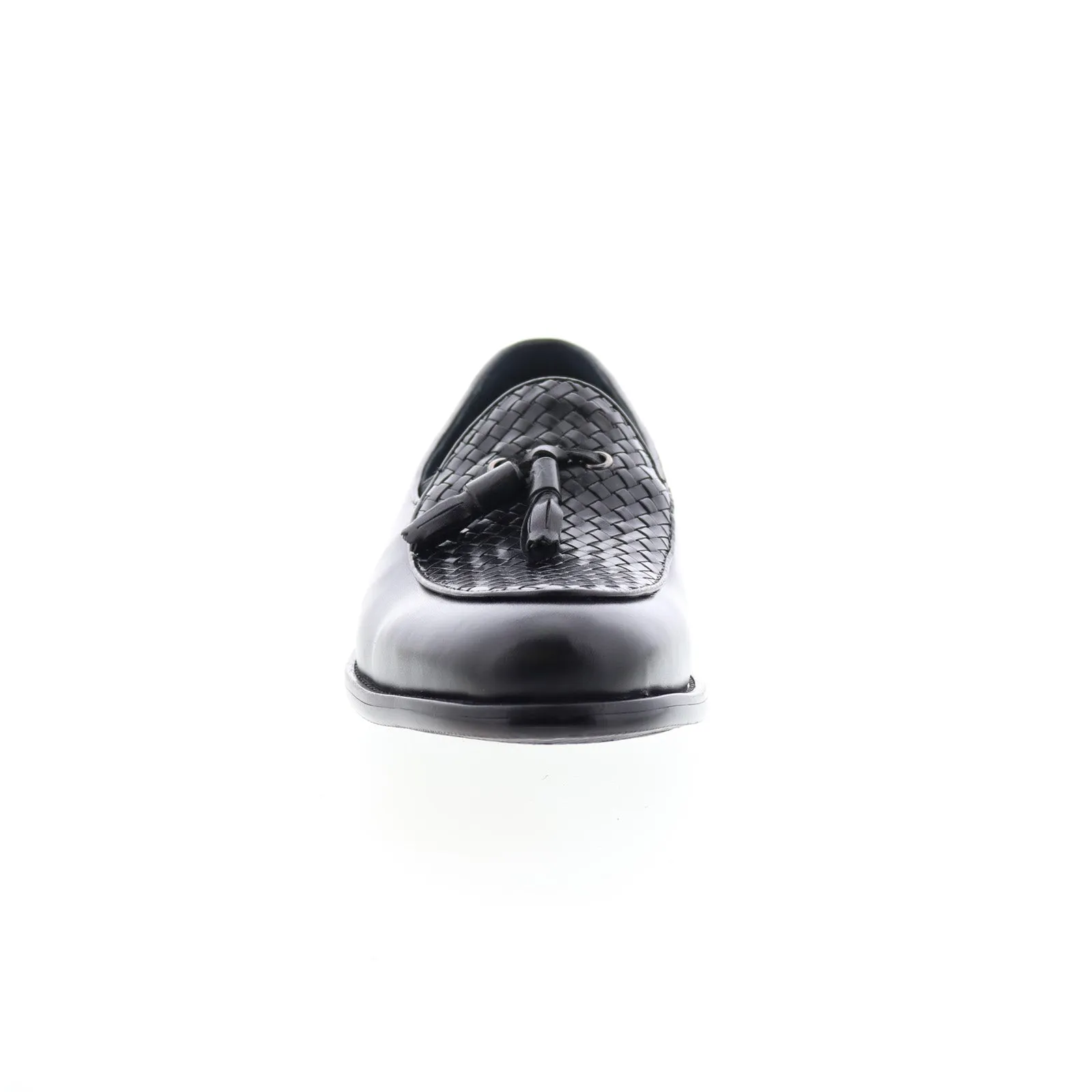 Carrucci Woven Tassel Loafer KS708-05 Mens Black Loafers Casual Shoes