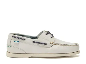 Chatham Leather Boat Shoes For Men - Crew G2 in White, 6-15