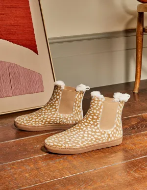 Chelsea Boots mit Lammfellfutter-Reh