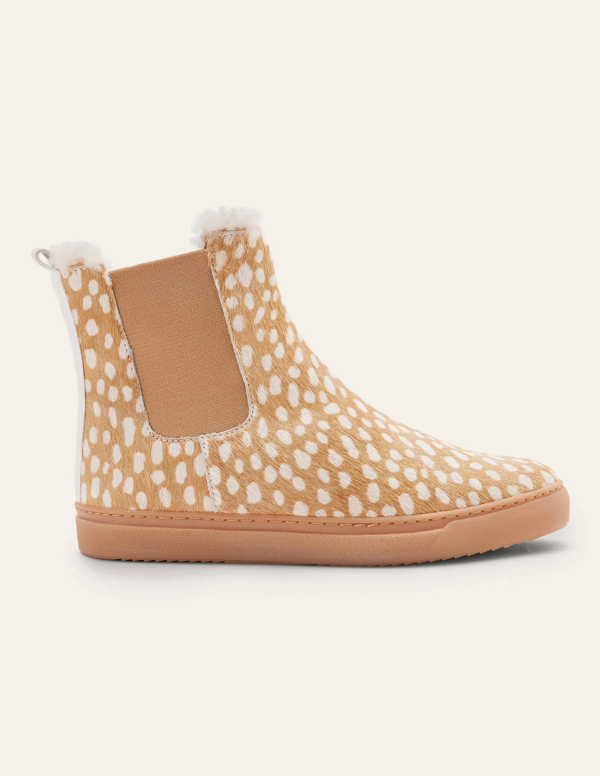 Chelsea Boots mit Lammfellfutter-Reh