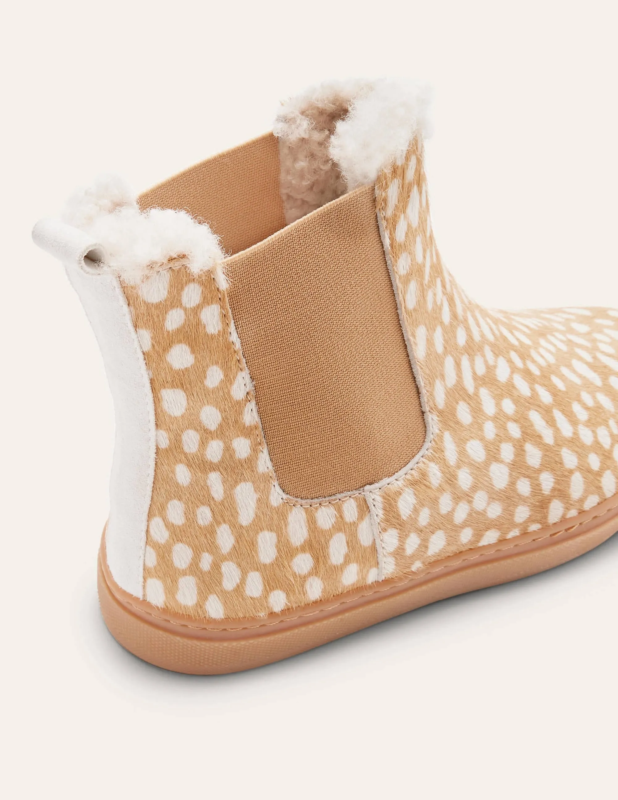 Chelsea Boots mit Lammfellfutter-Reh