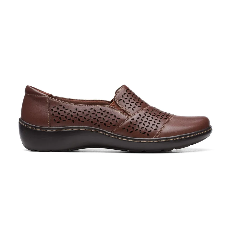 Clarks Women's Cora Drift Dark Tan Leather