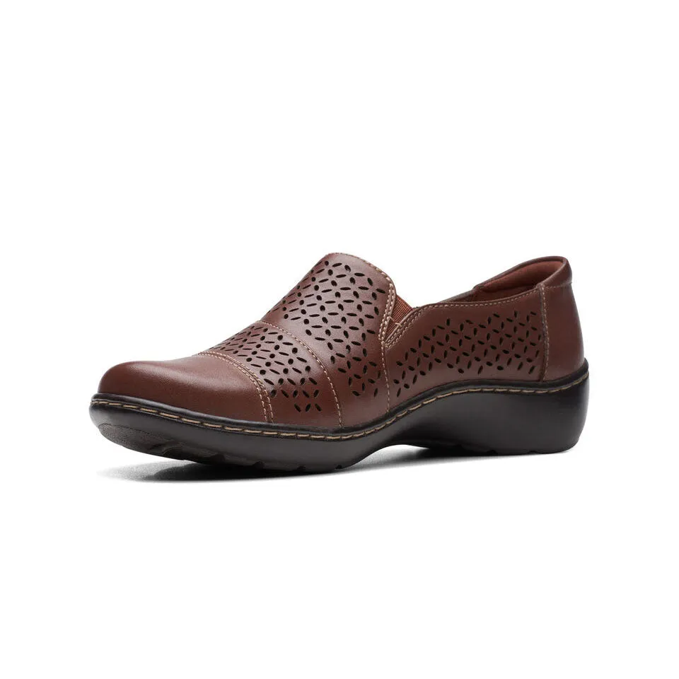 Clarks Women's Cora Drift Dark Tan Leather