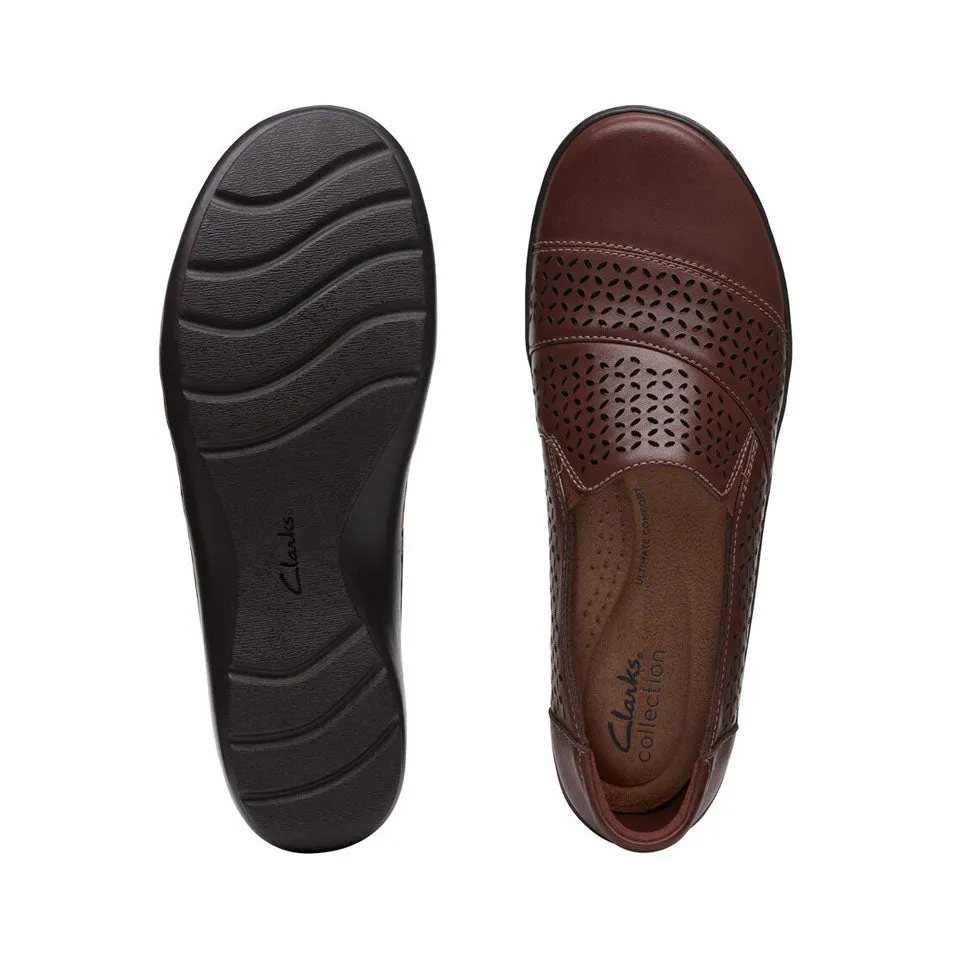Clarks Women's Cora Drift Dark Tan Leather