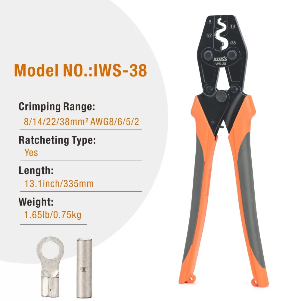 Compact Heavy Duty Indent Crimper (8-38mm²)