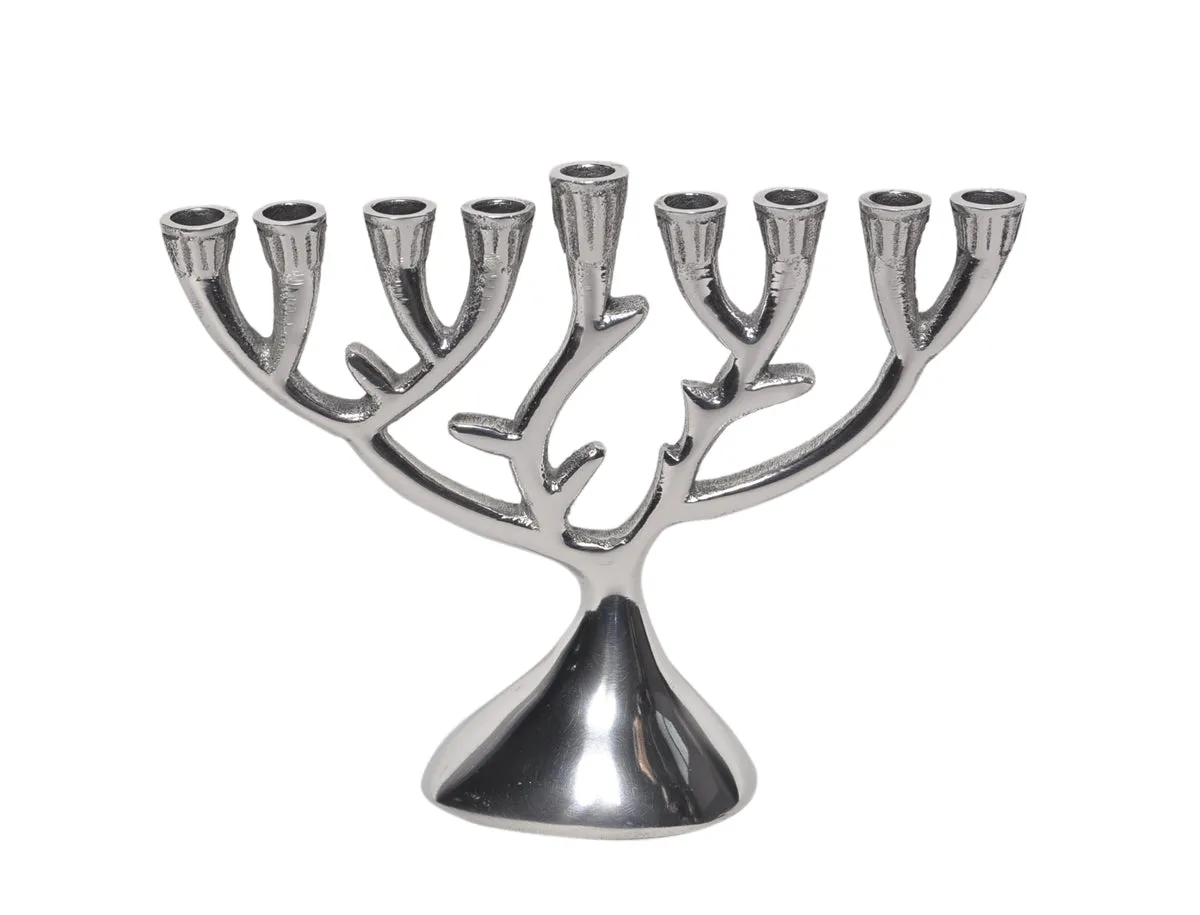 Compact Tree of Life Aluminum Menorah