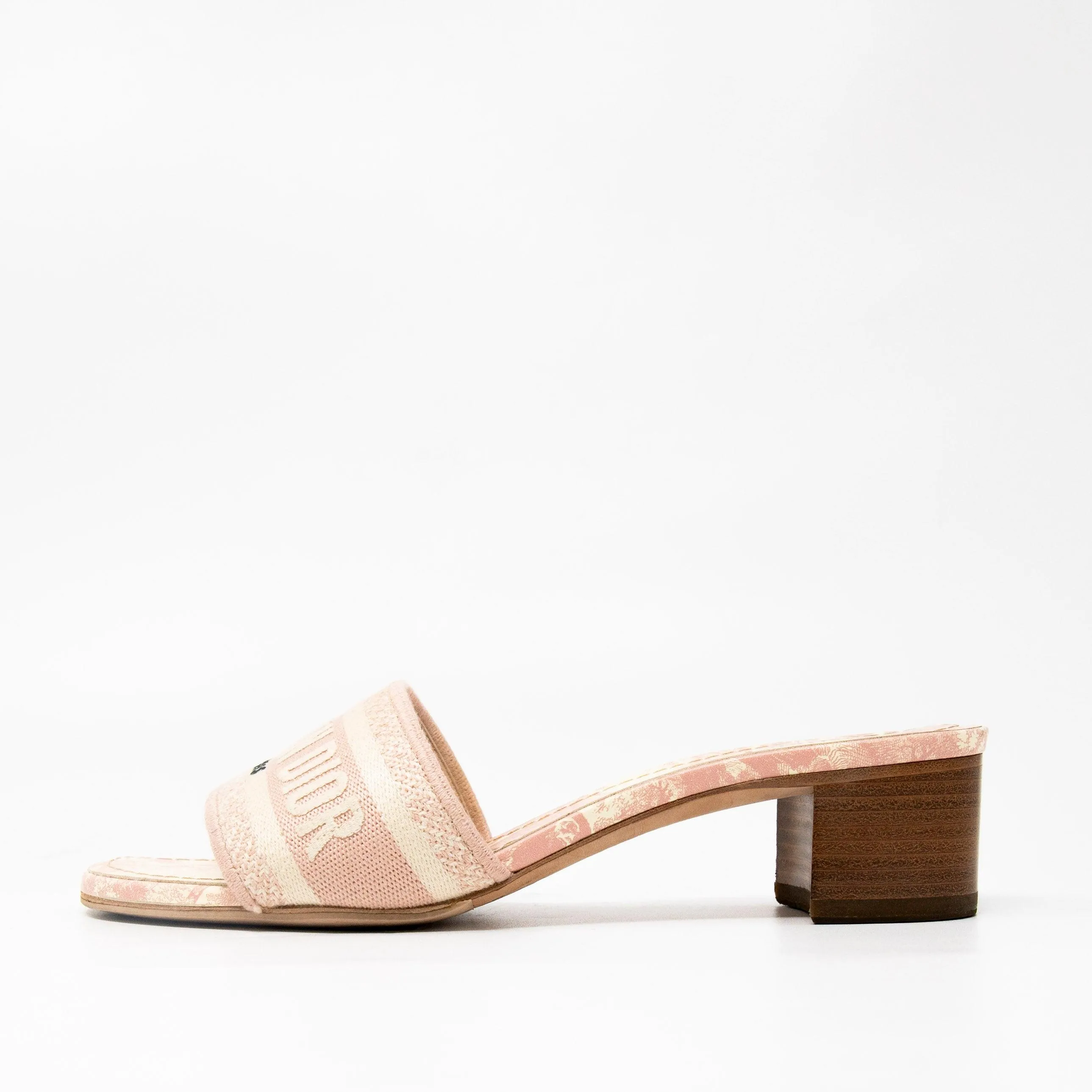 Dior Pink Dway Heeled Slides 37.5