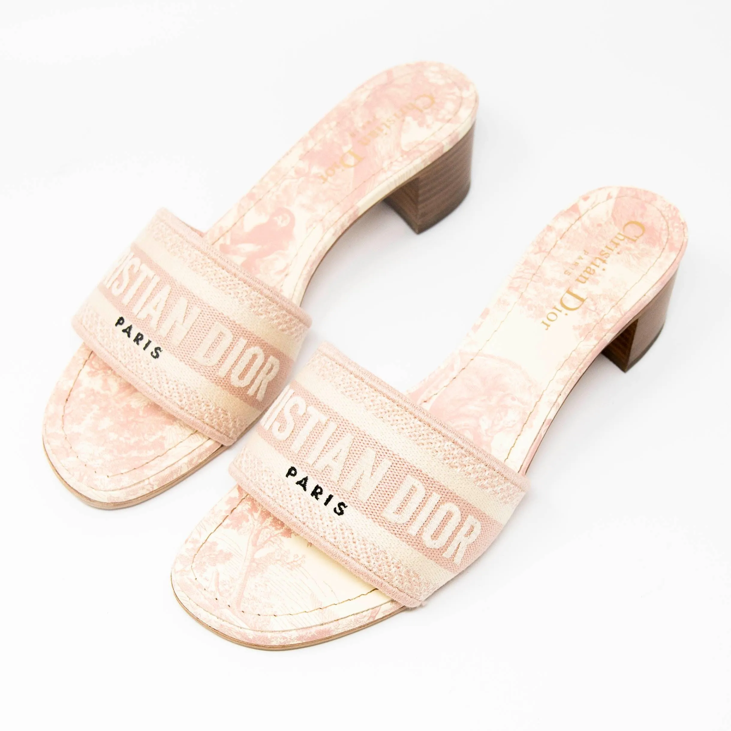 Dior Pink Dway Heeled Slides 37.5