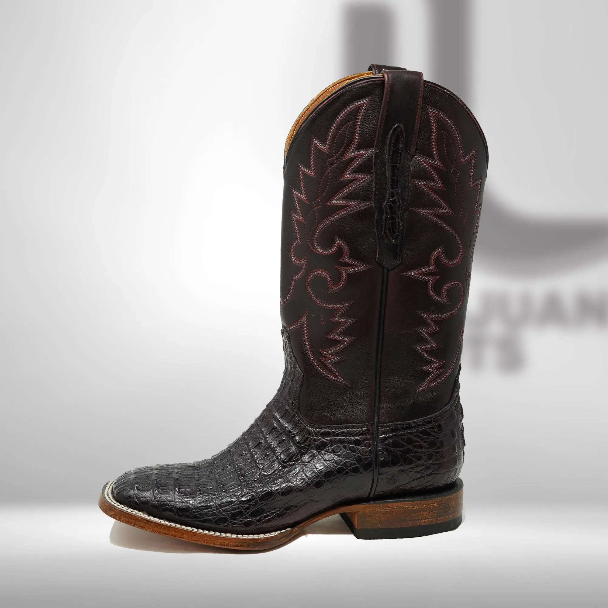 DJ2042 | Don Juan Boots Men's Caiman Back Black Cherry H Toe P