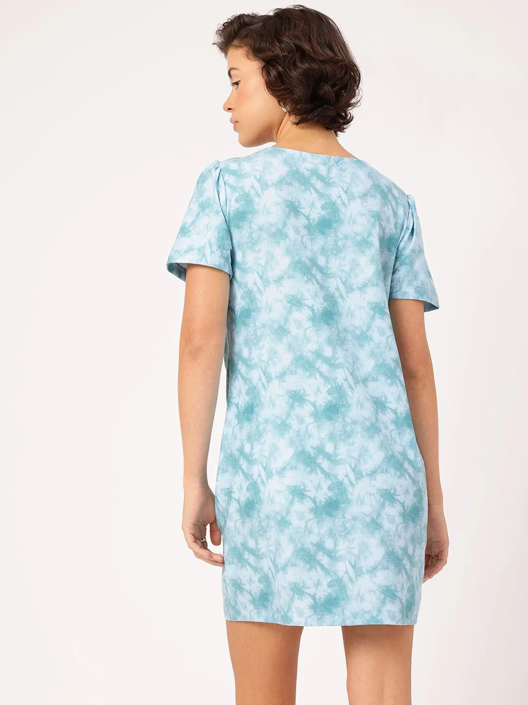 DressBerry Abstract Canvas Ruched Mini Dress