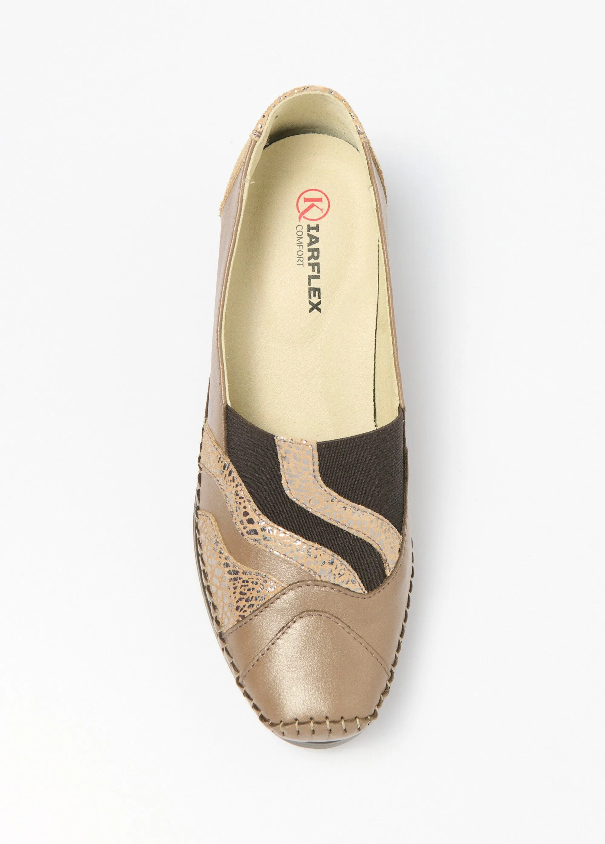 Elasticated leather loafers, comfort width